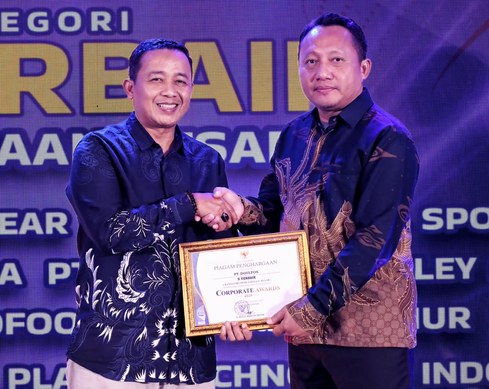 Kegiatan Awarding Ceremony Corporate Awards 2026 Disnaker Kabupaten Tangerang.